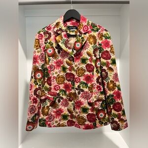 BeliSian women’s floral wool blend lined blazer with embellishments medium